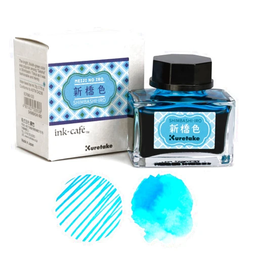 Kuretake Ink-café MEIJI NO IRO SHIMBASHI-IRO Ink Bottle 20g for Fountain Pens