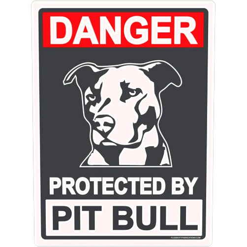 ZMKDLL Protected by Pit Bull Metal Sign Danger Beware of Dog Warning Keep Out 12