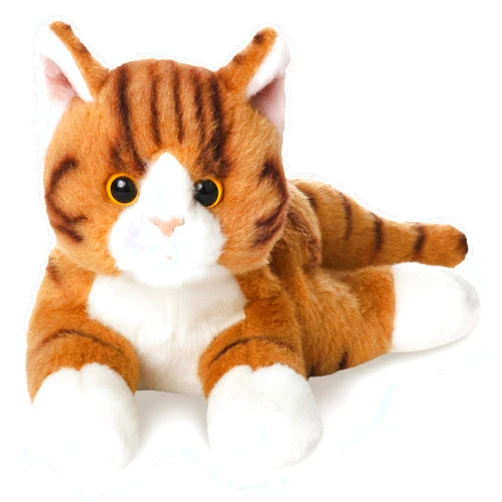 Bearington Collection Lil' Tabby Cat 8 In Stuffed Animals Orange Cat Plush Toy - Stuffed Cats That Look Real - Plushies for Kids