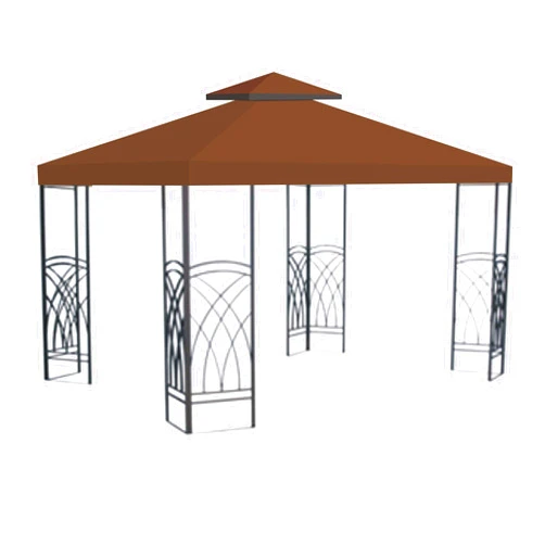 Benefitusa Canopy Only 10'x10' Replacement Gazebo Top Canopy Patio Pavilion Cover Sunshade Plyester Double Tier - Brown