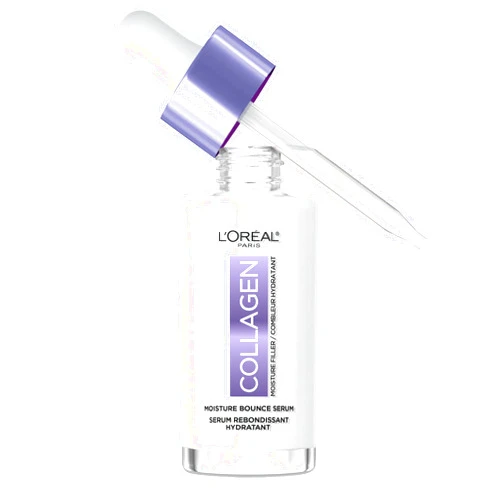 L'Oreal Paris Collagen Moisture Filler Moisture Bounce Face Serum, Glow Serum with Collagen, Glycerin, and Squalane for Bouncy, Radiant, Hydrated Skin