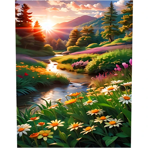 xackcme Landscape Paint by Numbers for Adults-Scenery Paint by Number on Canvas Without Frame,DIY Oil Painting for Gift Home Wall Decor(16x20inch)