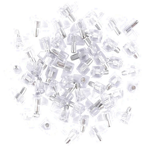 Tbestmax 5 mm Clear Shelf Support Pegs Cabinet Clips Holder Plastic Bookcase Self-Locking Pins for Kitchen Furniture Book Shelves 95 pcs