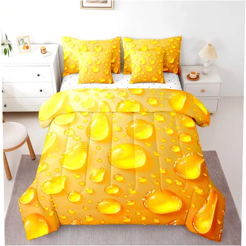 Erosebridal Beer Themed 7 Piece Comforter Set for Boys Men,3D Beer Bevvy Bed in a Bag with Flat Sheet and Fitted Sheet for Beer Lovers,Drink Ale Yellow White Bedding Set with Pillowcase & Sham，Twin