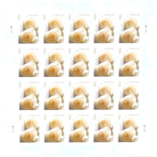Awareness Vinyl Wedding Roses Love Commemorative Forever Postage Book of 20 Self-Stick awareness vinyl for USPS First Class Envelopes (Stamp, 100, Stamp)