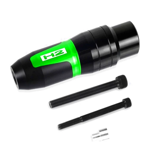 AFGIFT for Kawasaki Ninja H2 H2R GTR1400 GTR 1400 Motorcycle CNC Aluminum Falling Protection Frame Sliders Crash Pads Exhaust Protector (Color : Green, Size : H2)