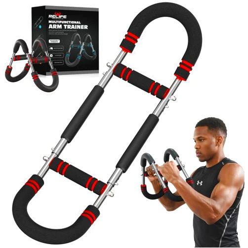 RELIFE REBUILD YOUR LIFE Relife Twister Arm Trainer,40-130lbs Arm Trainer for Forearms & Chest Muscle Training Workout,Adjustable Spring Resistance Chest Exercise, Portable Home Gym Strength Equipment for Men & Women