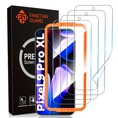 FANGTIAN GUARD FANGTIAN [4 Pack] for Pixel 9 Pro XL Screen Protector [Not Glass] - Film for Google Pixel 9 Pro XL Screen Protector [6.7-inch][Fingerprint Compatible][Alignment Tool][7H Hybrid]
