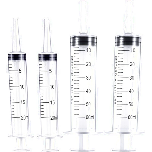 Frienda Large Plastic Syringe 4 Pack Measuring Syringe Tools Dispensing Multiple Uses (20 ml and 60 ml)
