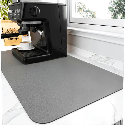 HotLive Coffee Mat - Coffee Bar Mat for Countertops | Coffee Bar Accessories Fit Under Coffee Maker Espresso Machine | Absorbent Hide Stain Rubber Backed Dish Drying Mat for Kitchen Counter