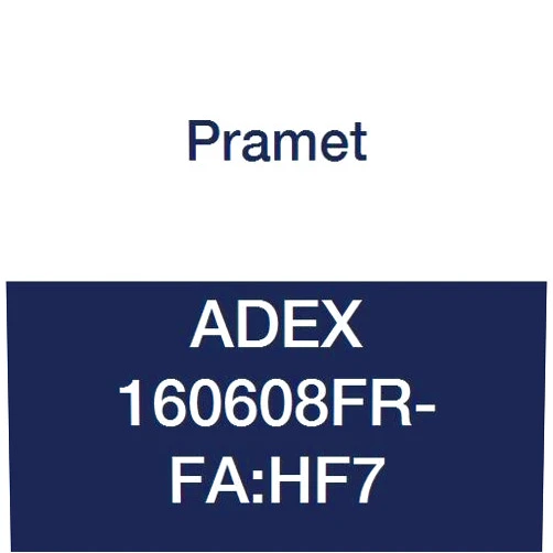 Pramet ADEX 160608FR-FA:HF7 Carbide Aluminum, Cast Iron (K25,N25) Milling Insert, Positive Geom, Polished Face, ADEX Style.031