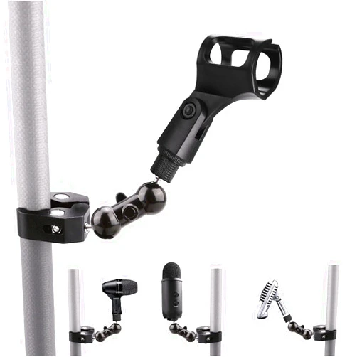 AceTaken Microphone Clip, Mic Clamp Mount Holder compatible with Shure sm58 sm48 sm81 sm57 Mic, MV5,MV51,PGA52,Sennheiser E835,E945 E935,Nady DM-80 DM-70 Drum,Blue Yeti USB S X Nano microphones