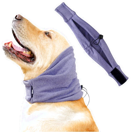 Coppthinktu Dog Calming Headband Hoodie Ear Wraps for Dogs Noise Protection, Dog Ear Covers for Anxiety Relief Noise Canceling, Dog Headband Dog Ear Muffs Head Warp for Grooming Drying Bathing Purple Medium