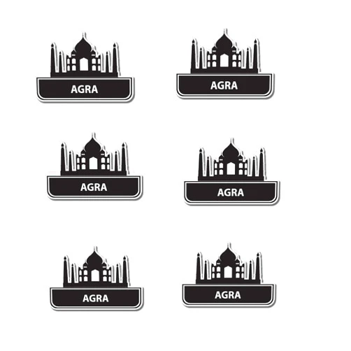 Foomy Stickers Pack of 6-2'' Stickers - Agra Visit Taj Mahal Suitcase Vinyl Sticker - Sticker Graphic Decal