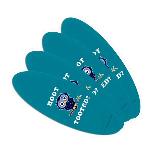 GRAPHICS & MORE Hoot Tooted Owl Who Funny Humor Double-Sided Oval Nail File Emery Board Set 4 Pack