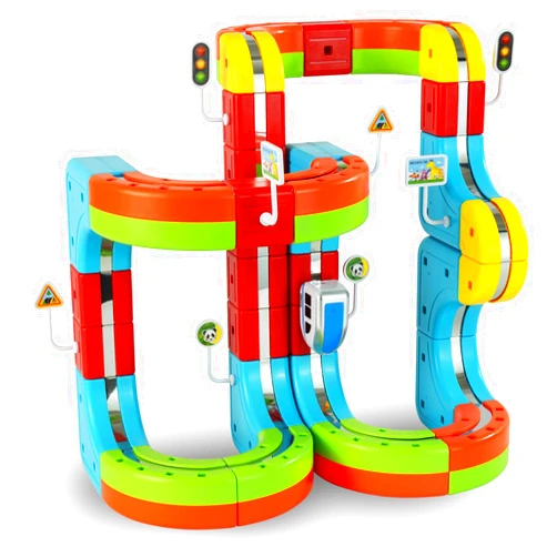 Glouslove Kids Electric Train Set, DIY Track, Suitable for Children Aged 4-8,82 Pcs Car Track for Toddlers 3-5, Building Toy Train Track Gravity-Defying 3D Embedded Layouts & Motorized Car, STEM Gift