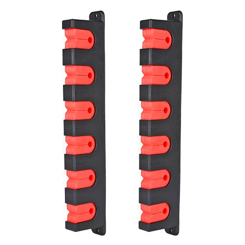 Axlksia Fishing Rod Holder Wall Mount, 1 Pair Fishing Pole Holders for Garage, Boats, 6 Fishing Rod Storage Racks, Horizontal Red
