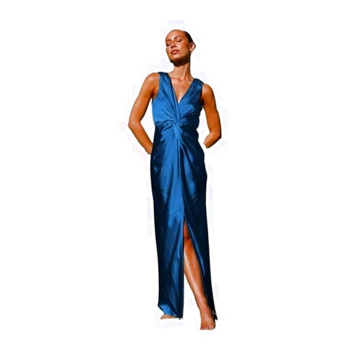 TYCDZ 2024 Spring and Summer European and American Fashion Sexy Deep V Sleeveless Backless Evening Gown Fashion Dress