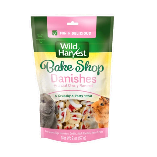 Wild Harvest Bake Shop Danishes 2 Ounces, Artificial Cherry Flavored, Treats for Guinea Pigs, Hamsters, Gerbils, Adult Rabbits and More