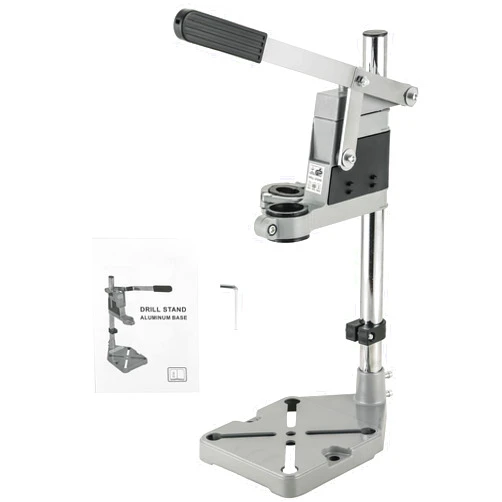 AMGSH Double Mounting Drill Press Stand Bench Clamp Tool for Hand Drill Workstation | Adjustable Benchtop Single Hole Table Repair Tool with Aluminum Base Compatible, Portable