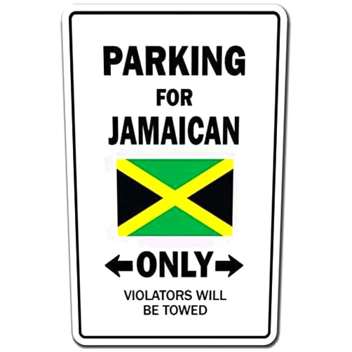 TammieLove Parking for Jamaican Only Jamaica Flag National Pride Love Metal Sign Funny Tin Sign 8x12 inch