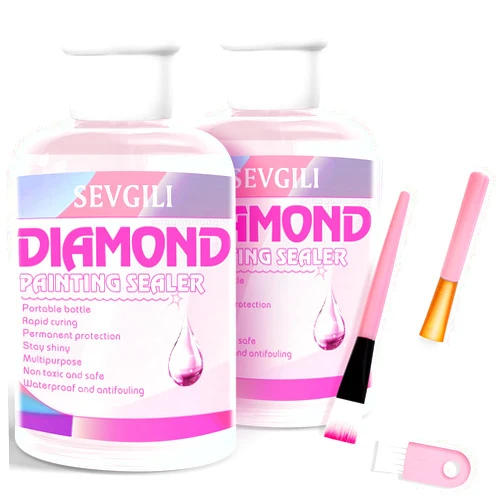 sevgili Diamond Painting Sealer Kits 240ML with Brushes, Diamond Art Sealer Puzzle Glue Diamond Painting Accessories and Tools,Diamond Painting Kits for Adults (8OZ)