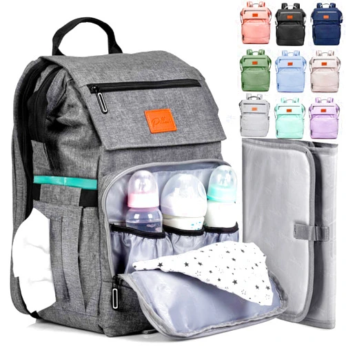 PILLANI Baby Diaper Bag Backpack - Baby Bag for Boys & Girls - Baby Essentials Diaper Backpack - Large Travel Diaper Bags w/Changing Pad - Baby Registry Search & Baby Shower Gifts - Newborn Must Haves