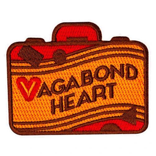 Vagabond Heart Wanderer Suitcase Iron On Patch