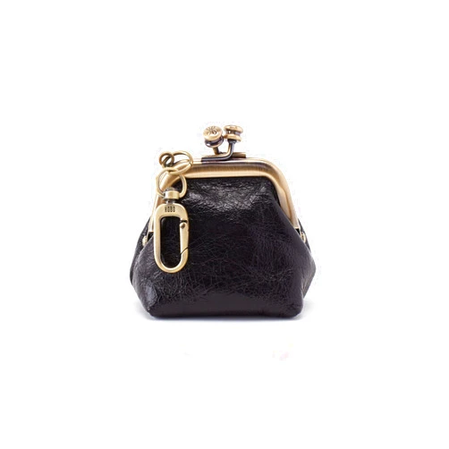 HOBO Run Smooth Stitch Pouch For Women - Frame Clasp Closure With Wanderlust Fabric Lining, Gorgeous and Stylish Festive Pouch Black One Size One Size