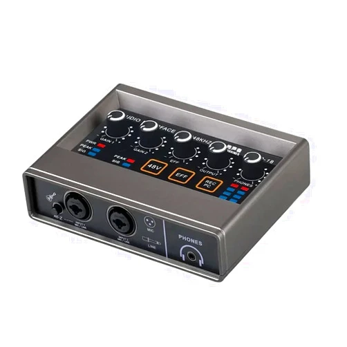 TEYUN USB Audio Interface for PC with Touch Model, AudioBox Mic Preamps 16 bit/48 kHz Phantom Power XLR 48V Audio Interface for Recording Music, Live Streaming and Podcasting Recording