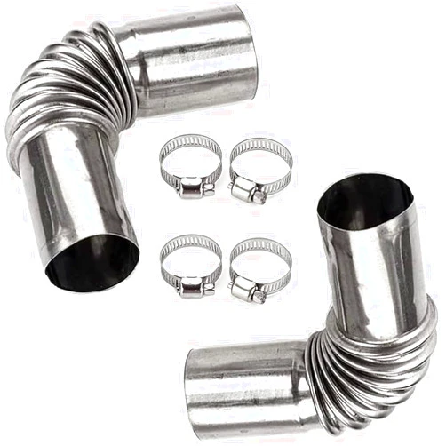 NADUSEP 25mm Air Parking Heater Exhaust Pipe Tube Elbow Connector Stainless Steel Windproof Cap Gas Water Heater with 2 Connector for Diesel Boat Heater (2 PCS)