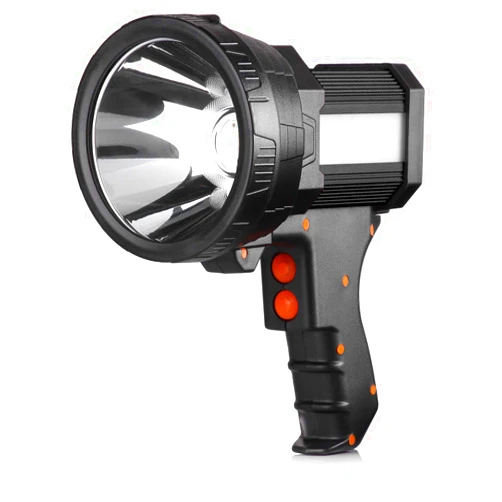 BUYSIGHT Rechargeable Spotlight,Spot Lights Hand held Large Flashlight 1000,000 lumens Handheld Spotlight Lightweight and Super Bright Flashlight (Aluminium_Alloy Black)