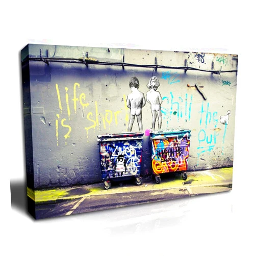DINGDONG ART - Graffiti Street Art Canvas Graffiti Art Prints on Canvas Stretched Framed Canvas Wall Art Decor for Living Room Home Walls Ready to Hang