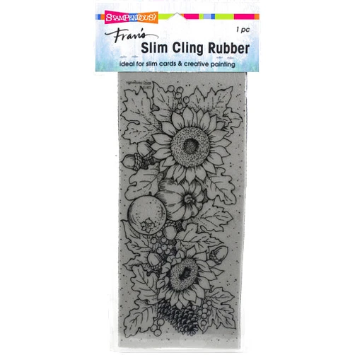 Stampendous Cling Rubber Stamp, Slim Fall Sunflowers