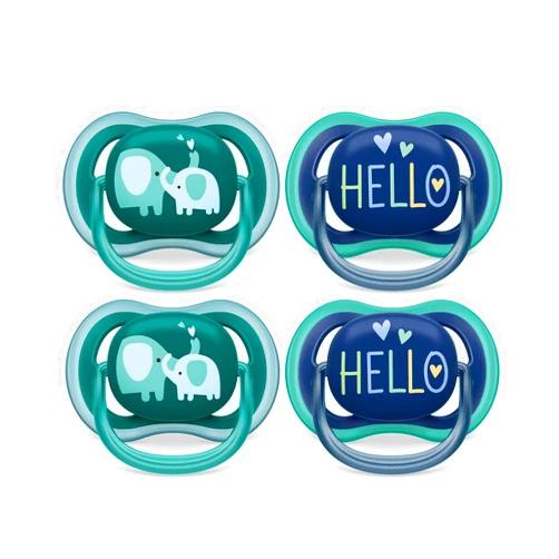 AVENT Philips Avent Ultra Air Pacifier - 4 x Light, Breathable Baby Pacifiers for Babies Aged 18 Months Plus, BPA Free with Sterilizer Carry Case, SCF349/20