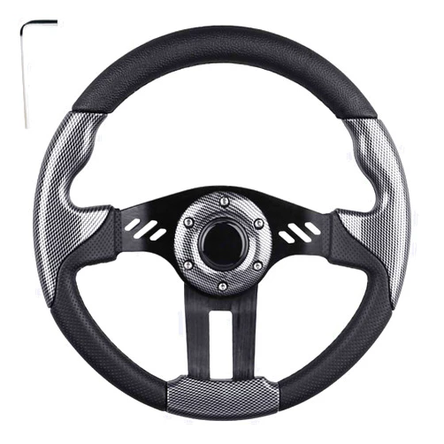 LEAPGO Golf Cart Steering Wheel or Adapter for Golf Cart Club Car DS and Club Car Precedent EZGO Yamaha (Black Gray Steering Wheel)