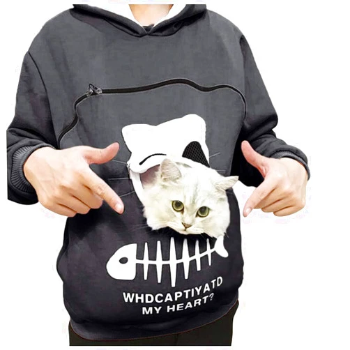 Liuzixuan Unisex Pet Carrier Hoodie Men Women Cat Dog Pouch Hoodies Kangaroo Holder Sweatshirt Relaxed Fit Pullover Pockets