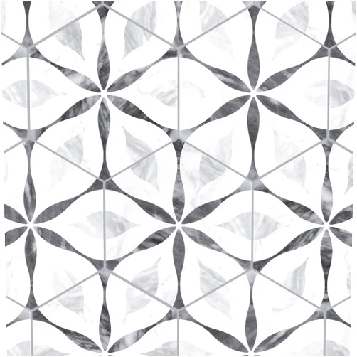 SOMERTILE Merola Tile Classico Bardiglio Hex Flower 7