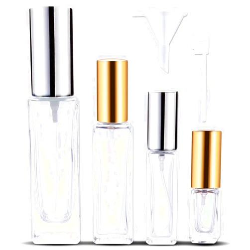 Skogfe Refillable Perfume Atomizer Bottle-Glass Empty Spray Bottle,Atomizer Perfume Bottle Refillable Travel 4 Pack, Packed with Funnels Pipettes Dispensers