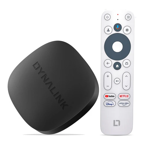 Dynalink Google TV Box, 4K UHD Smart Streaming Media Player with Voice Remote Control & HDMI Cable, 2GB DDR4+16GB eMMC, Support 2.4G/5G Dual WiFi & Bluetooth 5.0, HRD 10+