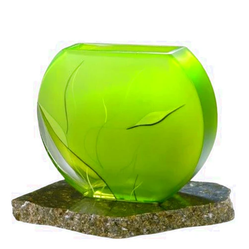 Womar Glass Glass Vase - Luscious Lime Series, 8 inches Tall