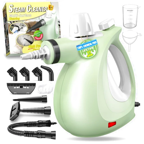 Vivibyan Steam Cleaner, Powerful Pressurized Multipurpose Steamer for Cleaning, Chemical-Free Multi-Surface Handheld Steam Cleaner with 11-Piece Accessory for Home, Furniture, Upholstery, Couch, Tile and Car