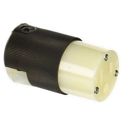 Hubbell HBL5269C Connector, 15 amp, 125V, 5-15R, Black/White