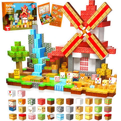 GraceDuck Magnetic Blocks - 150 PCS Build Magnetic Farm Animal Homes - Magnetics Toys for Montessori Toddler Christmas Birthday Gifts - STEM Sensory Toys for 3 4 5 6 7 8 9 10 Year Old Boys & Girls