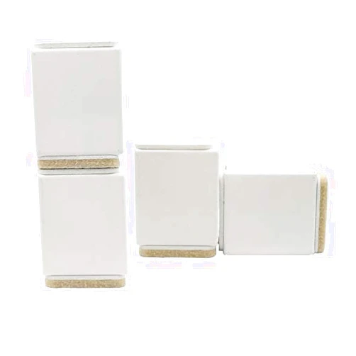 Deergo 1.57×1.57×2 Inch Self-Adhesive White Coated Metal Bed Risers, 2 Inch Additional Height for Table, Chair, Desk, Cabinet, Sofa Riser 4Pack (Small)
