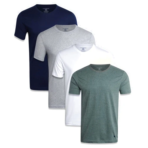 Lucky Brand Men's Undershirt - 4 Pack Basic Short Sleeve Men's T-Shirts - Soft Crewneck and V-Neck Undershirts for Men (S-XL)