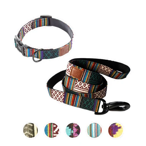 Embark Pets Embark Urban Dog Collar and Leash Set – Mayan Dog Collar for Small Dogs with Strong Buckle and Matching 4 Ft Leash, Waterproof, Comfortable, and Perfect for Adult Dogs