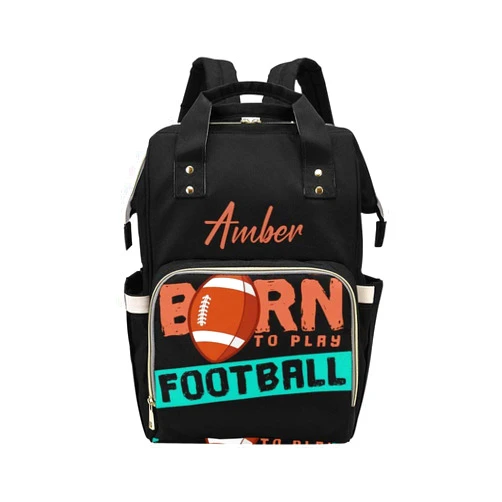 Anneunique Funny Football Diaper Bags Backpack Personalized Baby Bag Nursing Nappy Bag Travel Tote Bag Gifts for Mom Girl