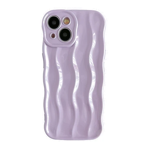 Caseative for iPhone 15 Case,Water Ripple Pattern Curly Wave Frame Soft Compatible with iPhone Case (Taro Purple,iPhone 15)