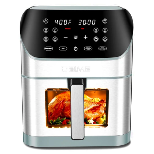 Deime Air Fryer 8.5 QT Oilless AirFryer 1500W Electric Healthy Oven Cooker Large Capacity with Visible Cooking Window, 10 Presets in One Touch, Digital Control, Non-Stick Basket